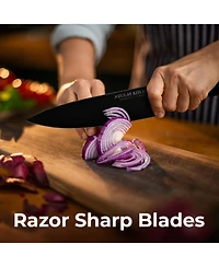 15 Piece Stainless Steel Knife Set with Block and Sharpener