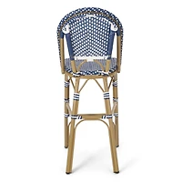 Streamdale Sleek Aluminum Bistro Barstools with Durable Poly Rattan Weave