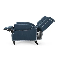 Streamdale Classic Style Navy Blue Fabric Push Back Chair