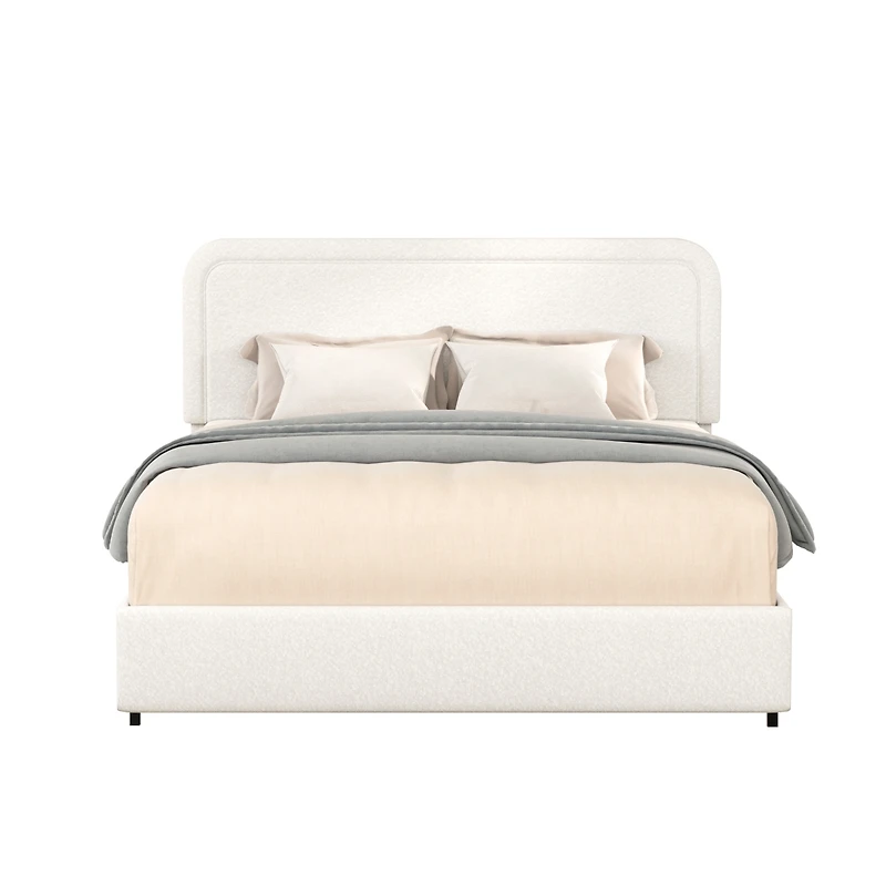 Streamdale Liv 2-Drawer Boucle Upholstered Bed with Tufted Headboard