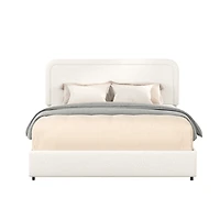 Streamdale Liv 2-Drawer Boucle Upholstered Bed with Tufted Headboard