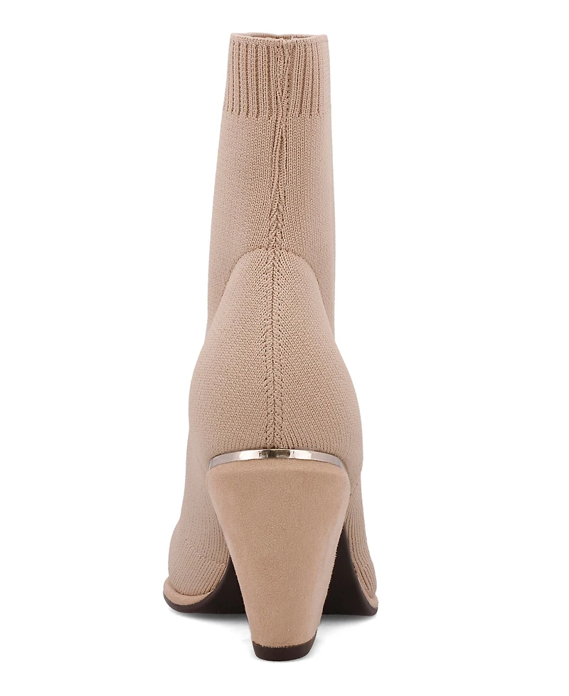 Mia Women's Draxton Block-Heel Knit Dress Booties