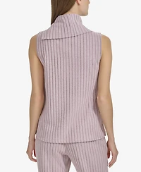 Marc New York Women's Ribbed Funnel-Neck Sleeveless Top