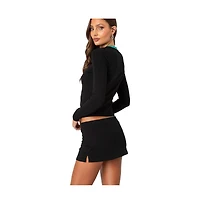 Edikted Womens Italy Long Sleeve T Shirt