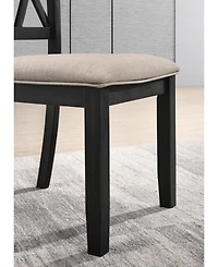 Streamdale Fabric Upholstered Dining Chair in Black, Set of 2