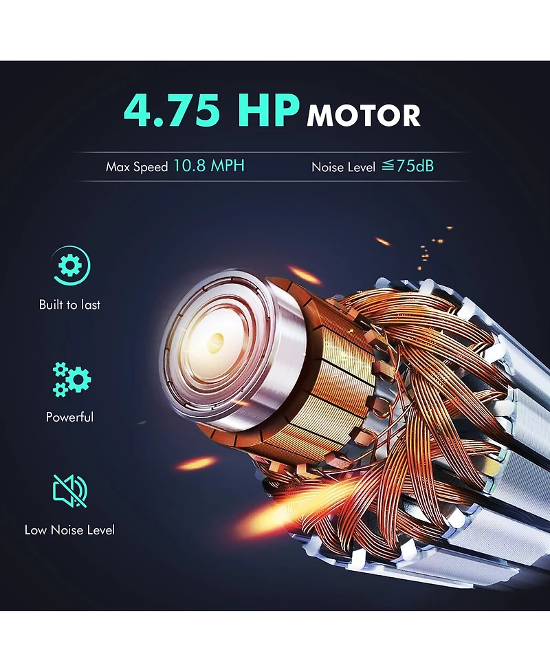 Costway 4.75HP Folding Treadmill w/Preset Programs Touch Screen Voice