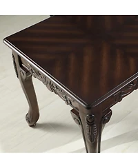 Streamdale Ornate Detailing Dark Cherry Finish Wood Coffee Table