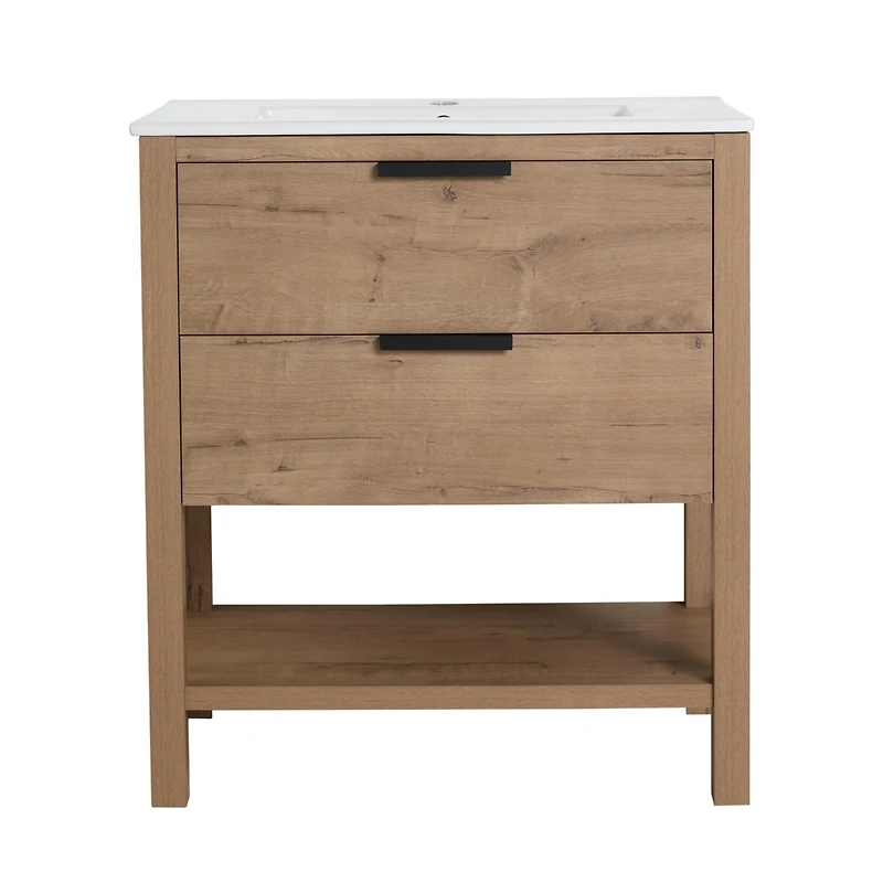 Streamdale 30 Inch Bathroom Vanity Plywood With 2 Drawers