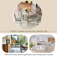 Streamdale Gray 5-Piece Round Dining Table Set with 4 Chairs