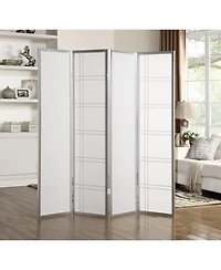 Streamdale Seto 4-Panel Room Divider Screen, Silver