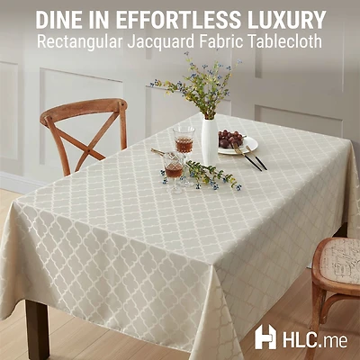 Hlc.me Modena Fabric Tablecloth, Jacquard Fabric Table Cloth for Rectangle Table, Advanced Water Resistance, Fade, Wrinkle