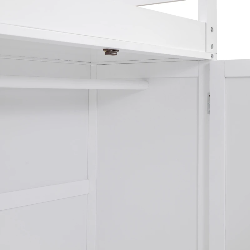 Streamdale Full Loft Bed With Drawers, Desk, And Wardrobe