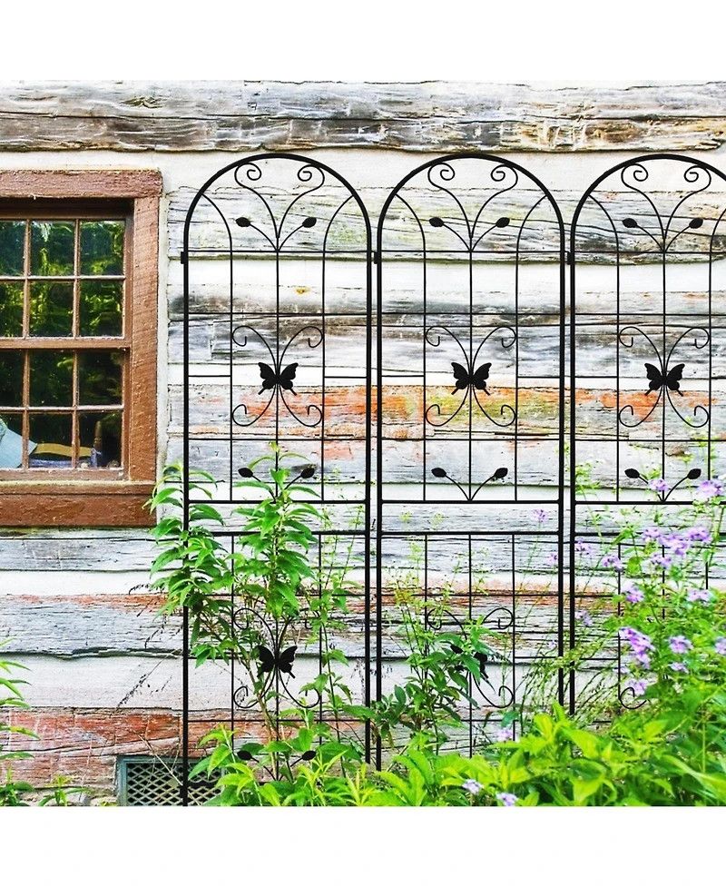 Extendable Garden Trellises 80" Tall, Rust-Resistant, Supports Vines & Climbing Plants