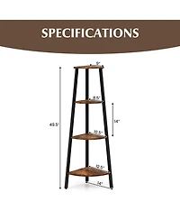 Sugift 4-Tier Industrial Corner Ladder Shelf Display Rack for Home Office