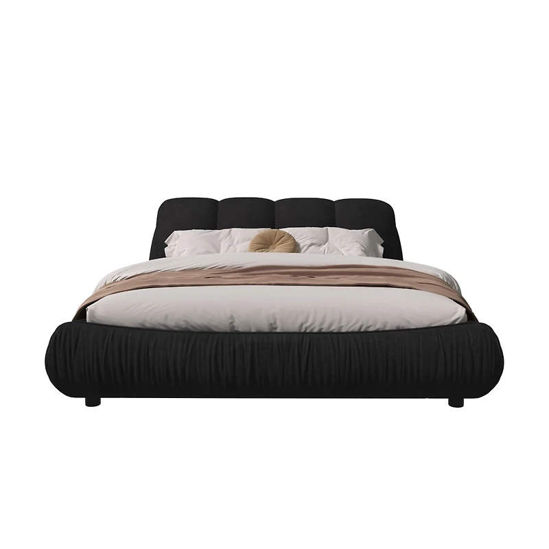 Streamdale King Upholstered Bed with Padded Headboard and Sturdy Slats