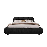 Streamdale King Upholstered Bed with Padded Headboard and Sturdy Slats