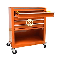 Simplie Fun 4 Drawers Multifunctional Tool Cart With Wheels-Orange