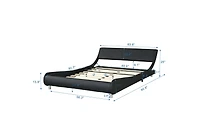 Streamdale Gray Faux Leather Platform Bed, No Box Spring Needed, Queen