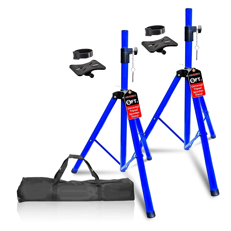 5 Core Speaker Stand Tripod Heavy Duty Adjustable Up to 72 Inch Dj Studio Monitor Stands Pole Mount - Blue - 2PCS