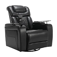 Simplie Fun Power Recliner with Swivel, Tray Table, Phone Holder