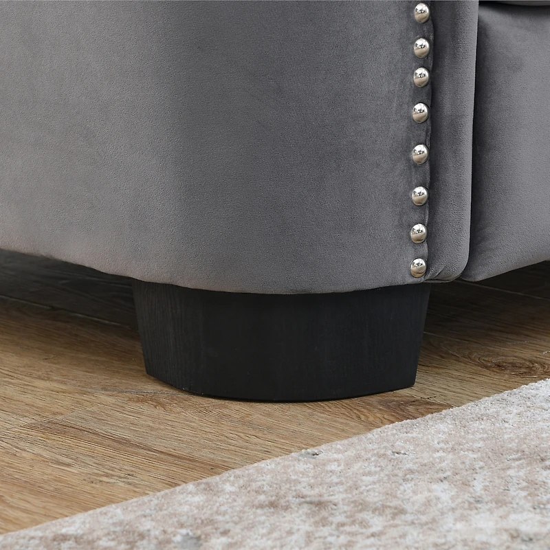 Streamdale Furniture 3-seater + 3-seater Combination sofa.Velvet Grey