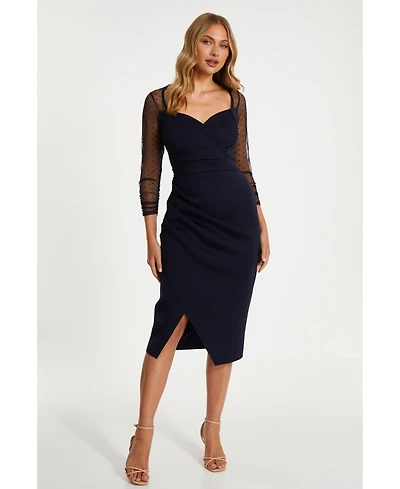 Quiz Women's Scuba Sweetheart Bodycon Midi Dress