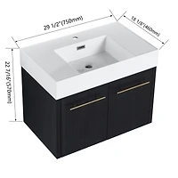 Modern Bathroom Vanity Unique Resin Sink, Soft Close Hinges, Durable Plywood