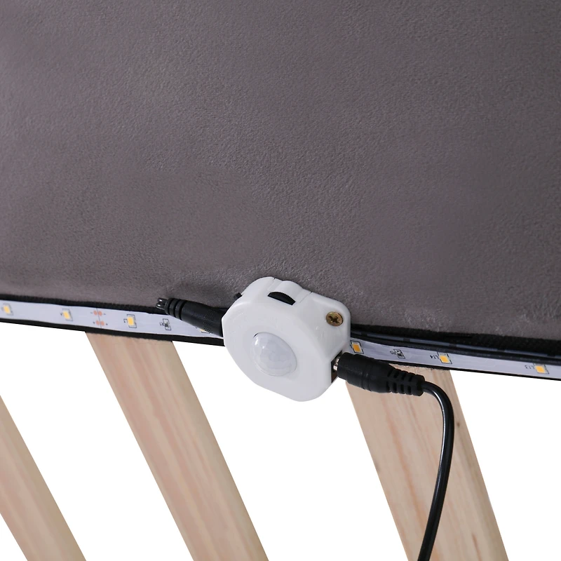 Streamdale Queen Size Platform Bed with Usb Ports and Sensor Light
