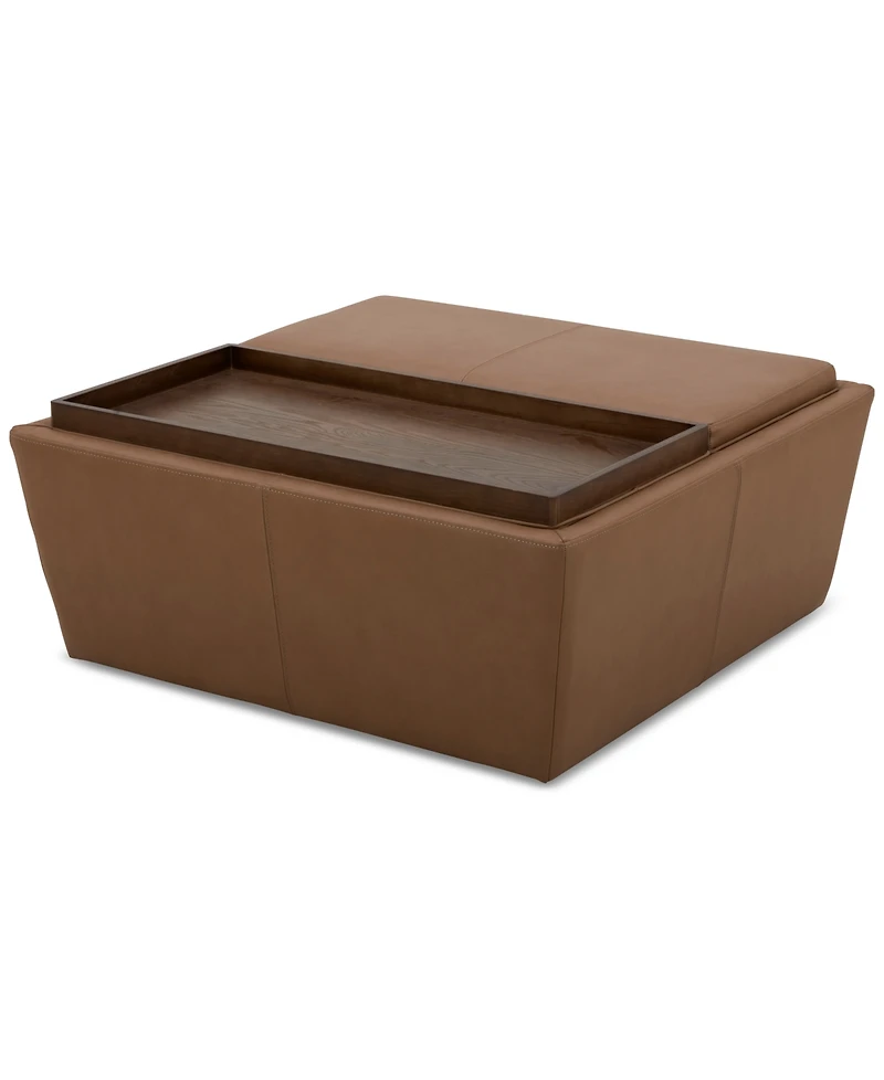 Stolly Leather Storage Ottoman, Created for Macy's