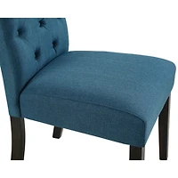 Streamdale Furniture Wood Tufted Asons Dining Chair, Set of 2, Blue