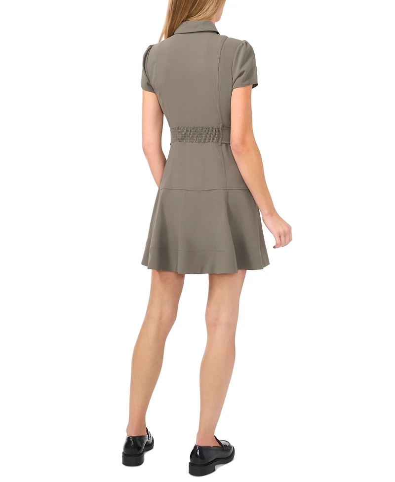 CeCe Women's Tab-Waist Fit & Flare Shirtdress