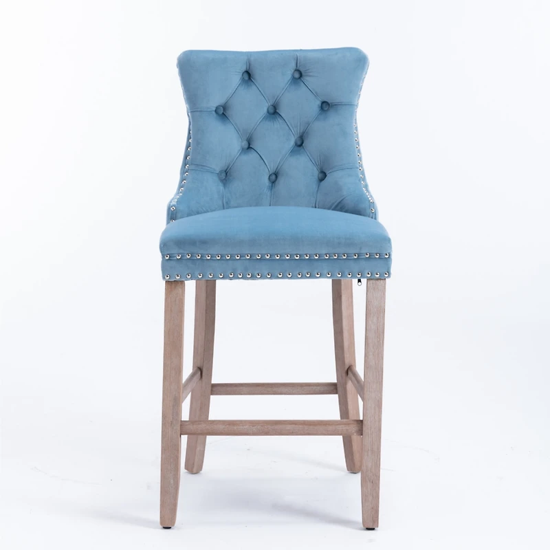 Streamdale Furniture Handcrafted Velvet Barstools with Supportive Backrest