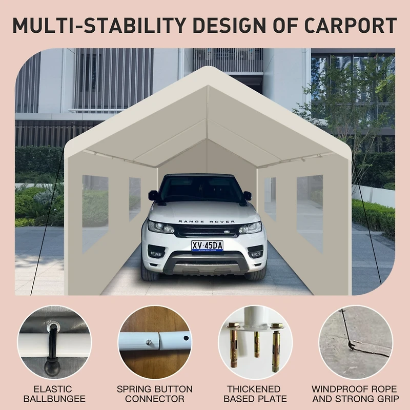 Streamdale Furniture 10x20 Portable Carport Ultimate Vehicle & Event Shelter