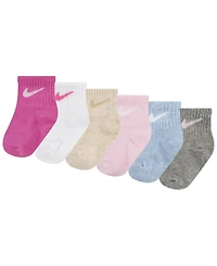 Nike Baby Girls' or Boys' and Toddler Swoosh Ankle Socks, 6-Pack
