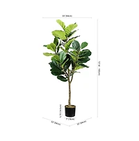 Safavieh Faux Multi Branch Fiddle Leaf Fig 72" Potted Tree