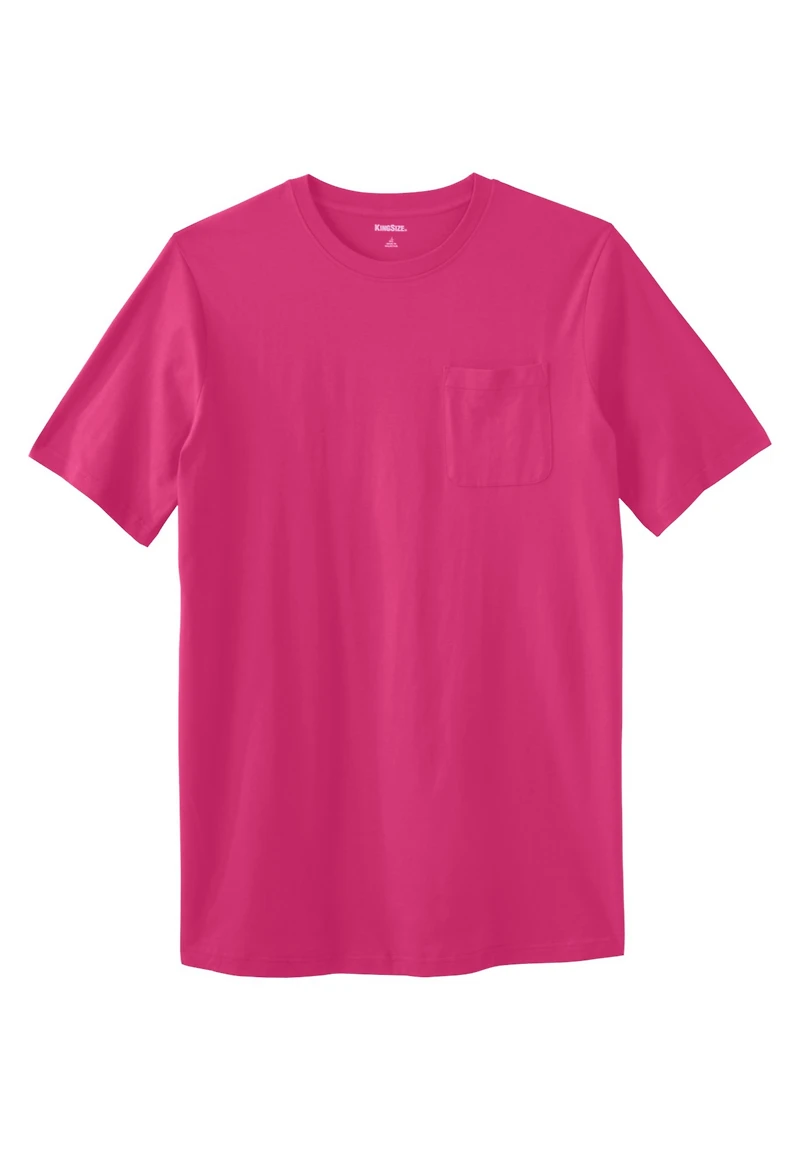KingSize Big & Tall Shrink-Less Lightweight Longer-Length Crewneck Pocket T-Shirt