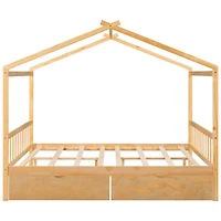 Streamdale Platform Bed with Drawers, Headboard, and Roof Design