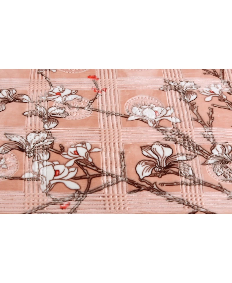 Clara Clark Heavy & Warm Korean Style Reversible Printed Raschel Mink Bed Blanket