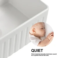 Streamdale Fireclay Double Basin Farmhouse Kitchen Sink (33"L x 20"W)