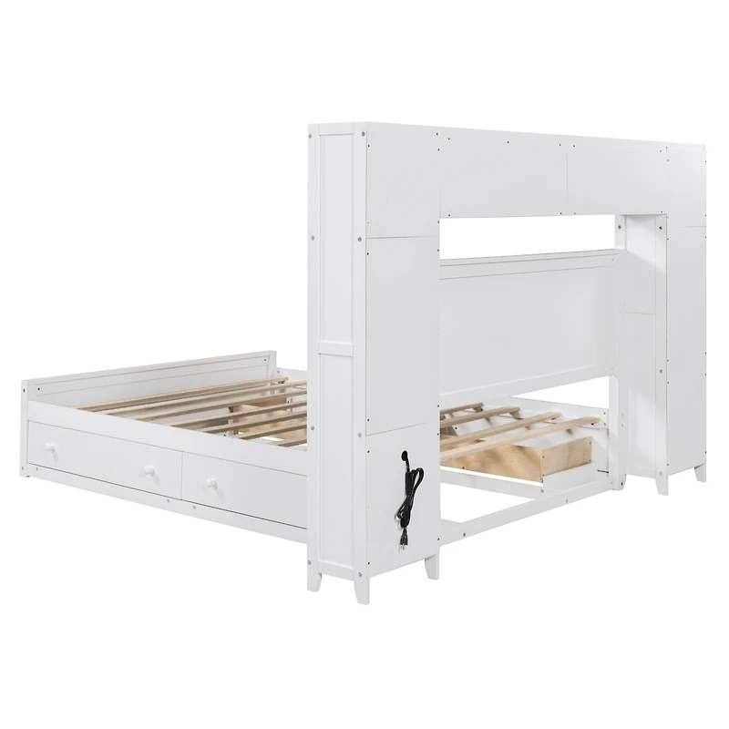 Streamdale Wooden Queen Bed with Cabinetry and Outlets