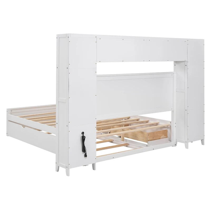 Streamdale Wooden Queen Bed with Cabinetry and Outlets