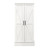 Streamdale Furniture White Led Kitchen Pantry Cabinet with 2 Doors and Shelves