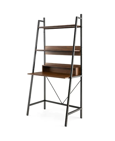 71in High Freestanding Laptop Desk with Open Shelves for Living Room Bedroom Study