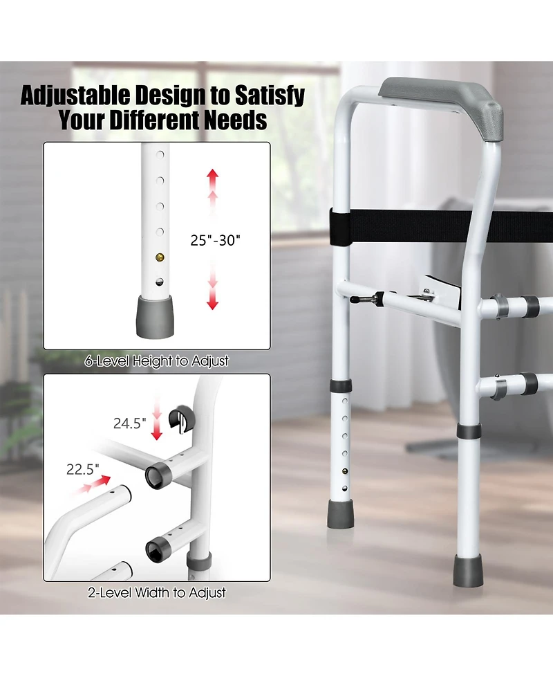 Givimo Steel Safety Toilet Rail with Created Fixable Clamp