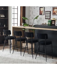 Simplie Fun Modern Teddy Fabric Bar Stools - Stylish & Comfortable