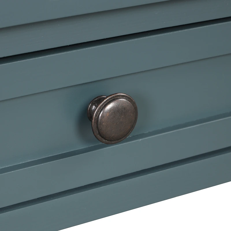 36" Farmhouse Pine Wood Console Table Entry Sofa Table With 4 Drawers & 1 Storage Shelf