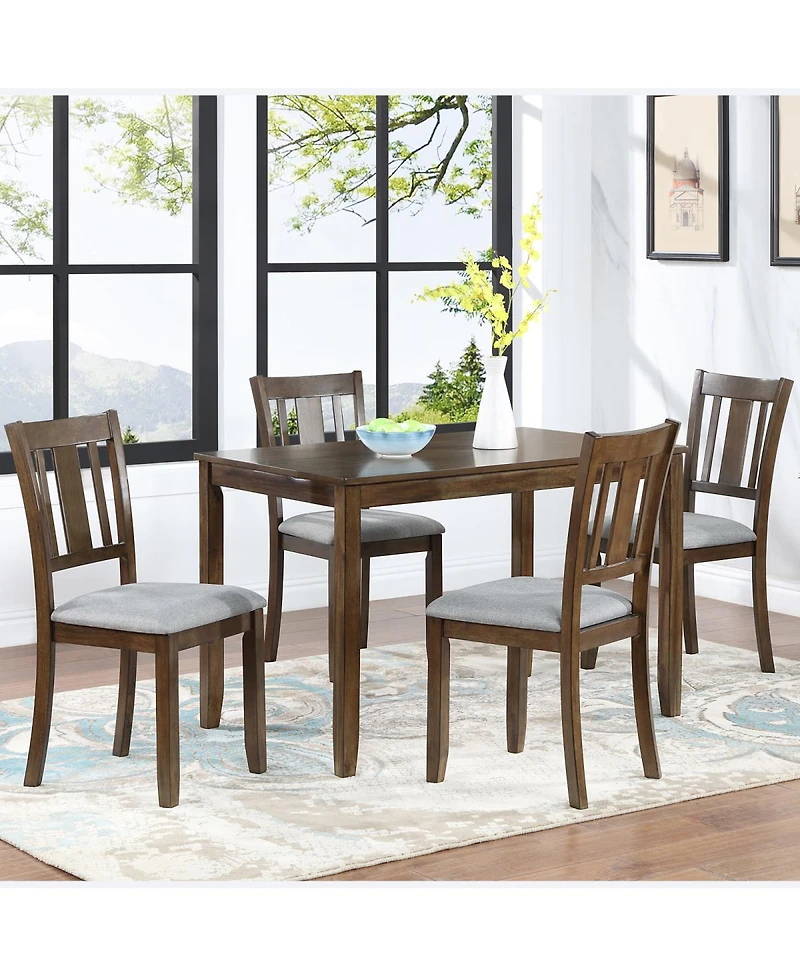 Streamdale Furniture Dining Chairs Set For 4, Kitchen Chair With Padded Seat, Side Chair For Dining Room, Walnut