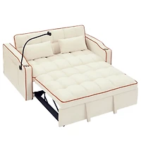 Streamdale Furniture 55.51 Inch Versatile Foldable Sofa Bed In 3 Lengths, Modern Sofa Sofa Sofa
