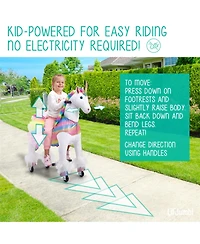 Jumbl Lil Ride on Horse, Kids Ride on Toy w/Realistic Sounds & Wheels (Rainbow)