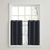 Montego Casual Textured Semi-Sheer Grommet Kitchen Curtain Tier Pair